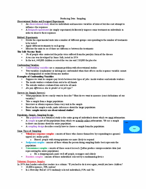 Statistical Sciences 1024A/B Lecture Notes - Lecture 8: Call Screening, Quebec Sovereignty Movement, Stratified Sampling thumbnail