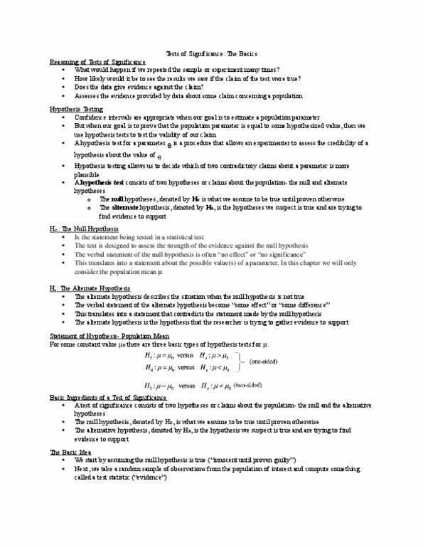 Statistical Sciences 1024A/B Lecture Notes - Lecture 15: Test Statistic, Statistical Hypothesis Testing, Confidence Interval thumbnail