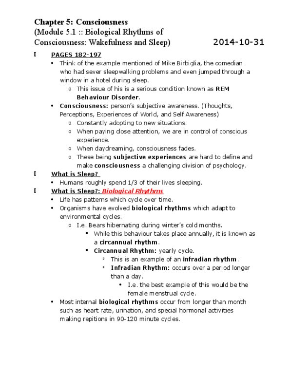 PSYA01H3 Chapter Notes - Chapter 5: Factor Analysis, Amygdala, Ultradian Rhythm thumbnail