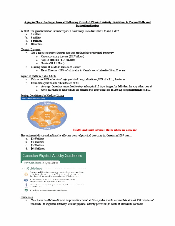 Kinesiology 3925Q/R/S/T Lecture Notes - Lecture 5: Coronary Artery Disease, Disabilities Affecting Intellectual Abilities, Diabetes Mellitus Type 2 thumbnail