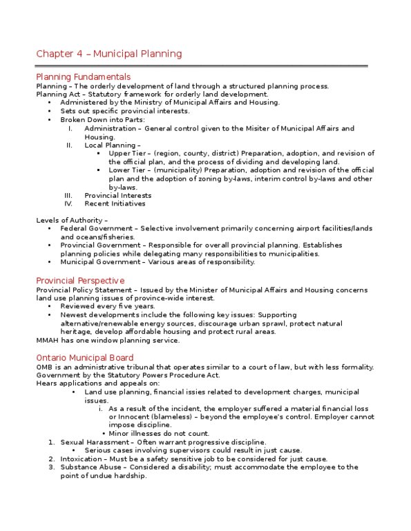 REM 300 Chapter Notes - Chapter 4: Urban Sprawl thumbnail