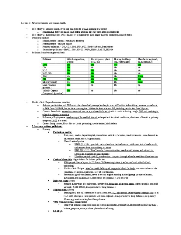 EESA10H3 Lecture Notes - Lecture 2: Nitrous Acid, Chronic Obstructive Pulmonary Disease, Asthma thumbnail