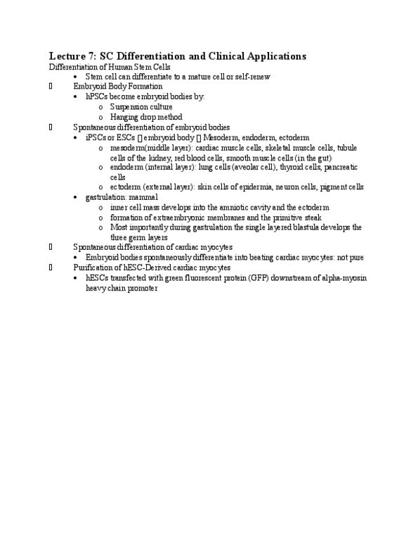 BME 410 Lecture Notes - Lecture 7: Retina, Cellular Differentiation, Blastula thumbnail