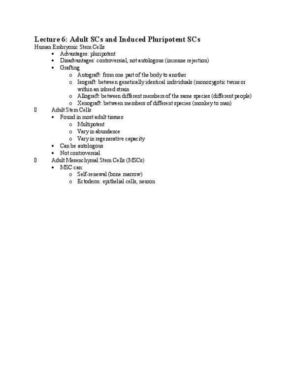 BME 410 Lecture Notes - Lecture 6: Natural Killer Cell, Ribosomal Rna, Myeloid Tissue thumbnail