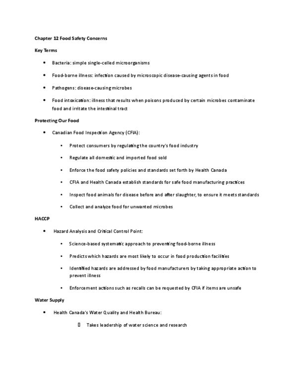 FNN 111 Chapter Notes - Chapter 12: Canadian Food Inspection Agency, Food Irradiation, Organism thumbnail