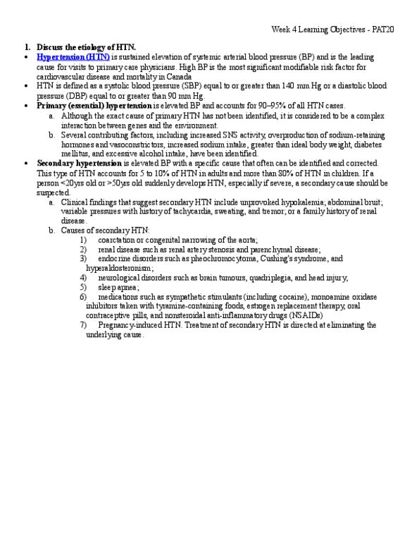 PAT 20A/B Lecture Notes - Lecture 5: Aliskiren, Catecholamine, Smoking Cessation thumbnail