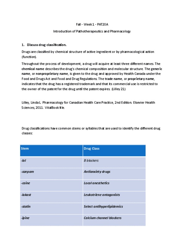 PAT 20A/B Lecture Notes - Lecture 1: Leukotriene, Adme, Biotransformation thumbnail