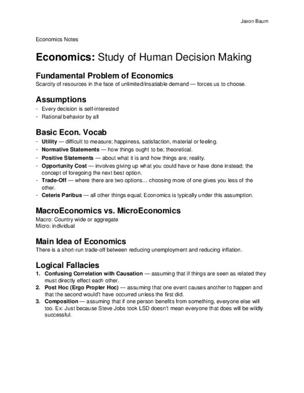 ECON 111 Lecture Notes - Lecture 1: Business Cycle, My5, John Maynard Keynes thumbnail