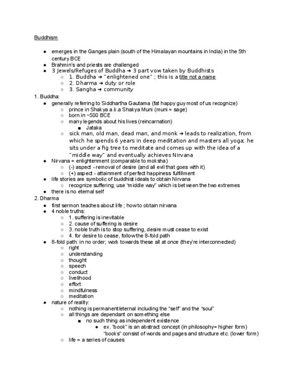 PSYCO239 Lecture Notes - Lecture 7: Shakya, Lotus Sutra, Emptiness thumbnail