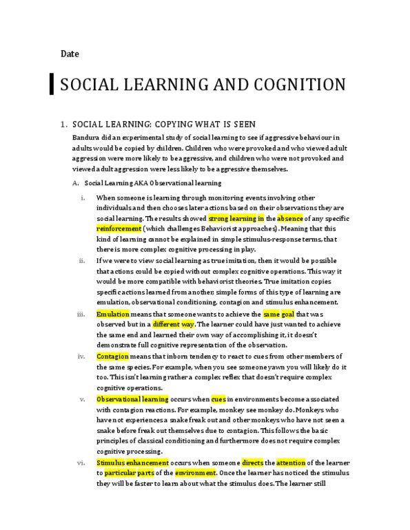 PSY260H1 Lecture Notes - Lecture 8: Behaviorism, Retrograde Amnesia, Basal Ganglia thumbnail