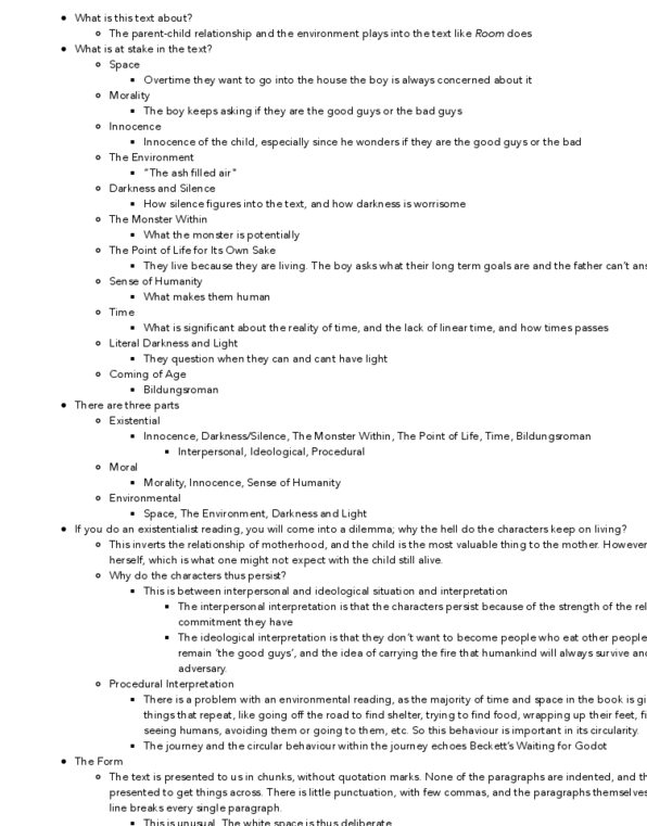 English 3650 Lecture Notes - Lecture 9: Metafiction, Time Complexity, Psychological Trauma thumbnail