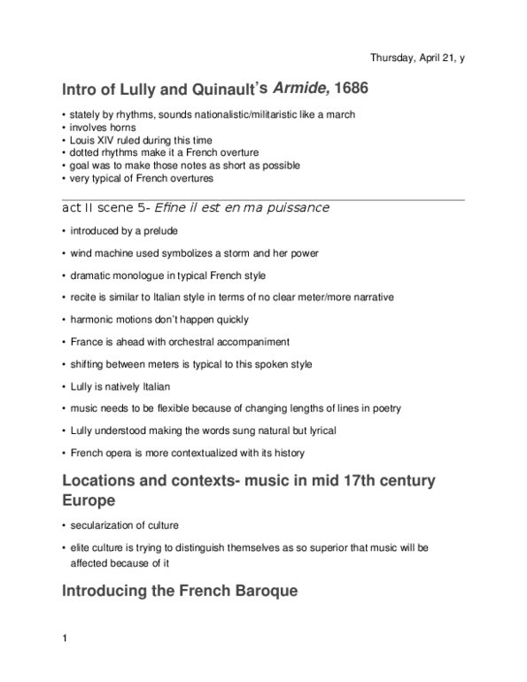 MUS 160A Lecture Notes - Lecture 12: Quinault People, Ercole Amante, Francesco Cavalli thumbnail