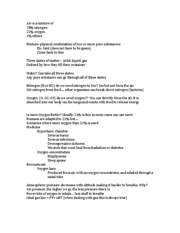 CHM 111 Lecture Notes - Lecture 1: National Ambient Air Quality Standards, Rainforest, Ideal Gas Law thumbnail