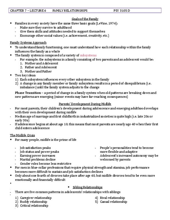 PSY 3105 Lecture Notes - Lecture 6: Parenting Styles, Family Therapy, Phase Transition thumbnail