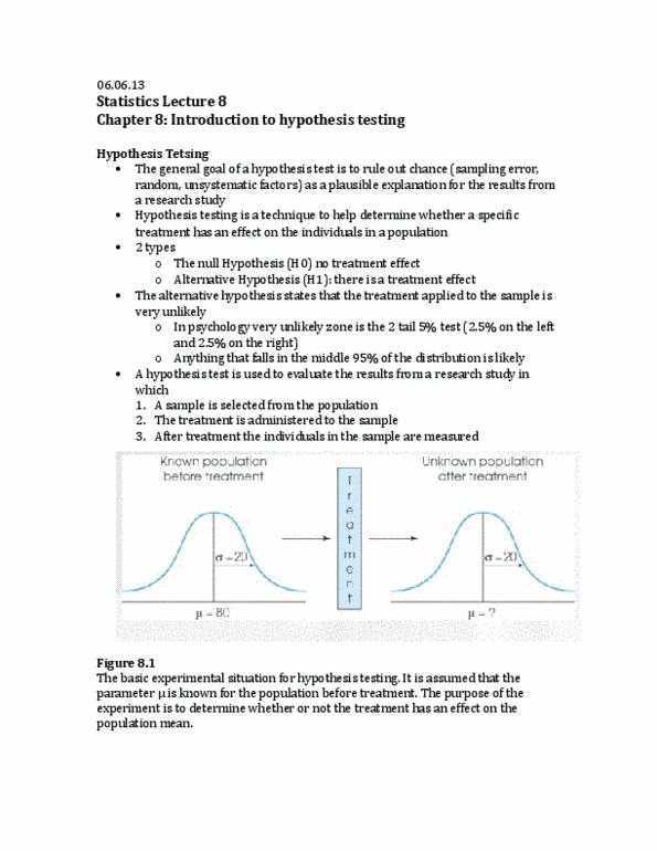 PSY201H1 Lecture Notes - Lecture 8: Statistical Significance, Technology In Revelation Space, Statistical Hypothesis Testing thumbnail