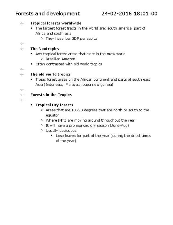 IDSB02H3 Lecture Notes - Lecture 6: Hectare, South Asia, Neotropical Realm thumbnail