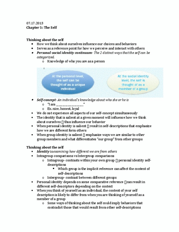 PSY220H1 Lecture Notes - Lecture 5: Self-Awareness, Classical Conditioning, Black Sheep thumbnail