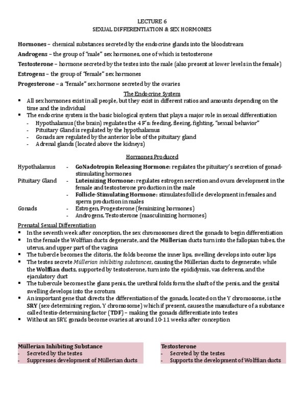 PSY 3122 Lecture Notes - Lecture 6: Activin And Inhibin, Basal Body Temperature, Y Chromosome thumbnail