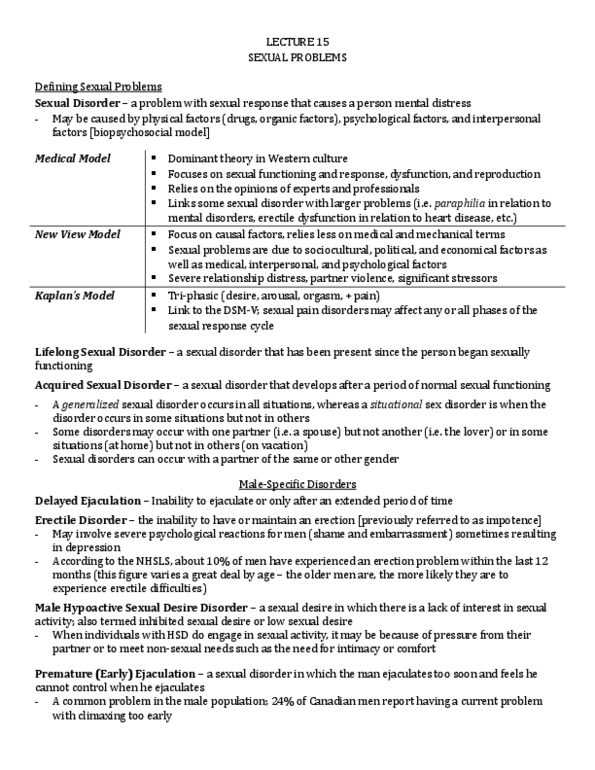 PSY 3122 Lecture Notes - Lecture 15: Hypoactive Sexual Desire Disorder, Vaginal Lubrication, Sexual Stimulation thumbnail