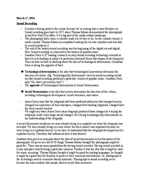 MDSA02H3 Lecture Notes - Lecture 7: Public Address System, Ron Eglash, Jonathan Stern thumbnail