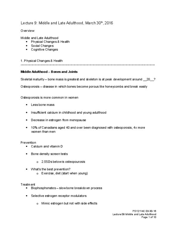 PSY 2114 Lecture Notes - Lecture 9: Muscle Tissue, Ejaculation, Ovulation thumbnail