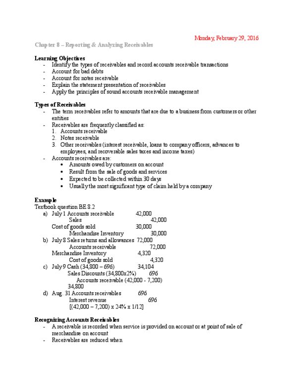ADM 1340 Lecture Notes - Lecture 8: Income Statement, Operating Expense, Promissory Note thumbnail