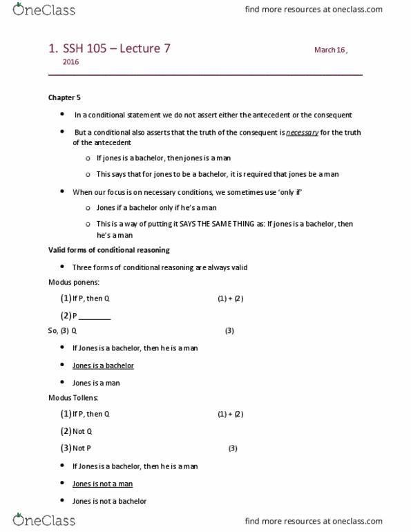 SSH 105 Lecture Notes - Lecture 7: Modus Tollens, Ibuprofen, Modus Ponens thumbnail