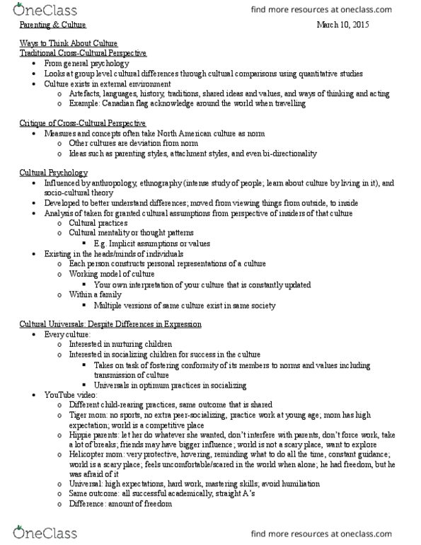 FRHD 3040 Lecture Notes - Lecture 9: The Anatomy Of Dependence, Social Change, Flag Of Canada thumbnail