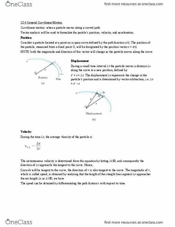EN PH131 Chapter Notes - Chapter 12: Process Function, Vector Calculus, Hodograph thumbnail