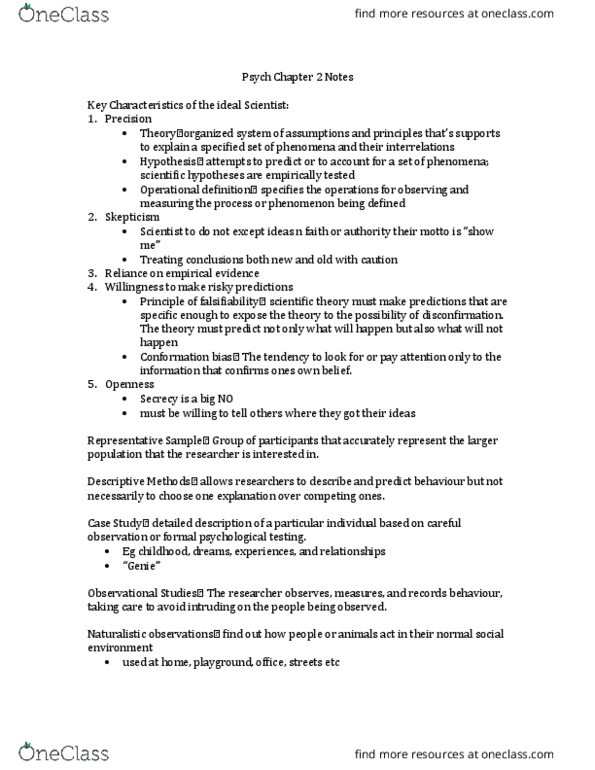PSYC 1000 Chapter Notes - Chapter 2: Operational Definition, Blind Experiment, Standard Deviation thumbnail
