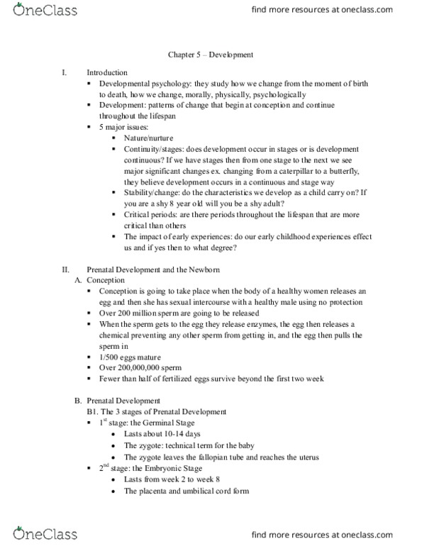 PSY 1102 Lecture Notes - Lecture 2: Exact Sequence, Congenital Disorder, Secondary Sex Characteristic thumbnail