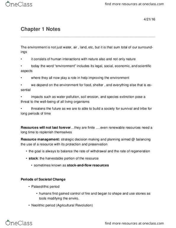 EESA01H3 Chapter Notes - Chapter 1: Biocapacity, Resource Management, Repeatability thumbnail