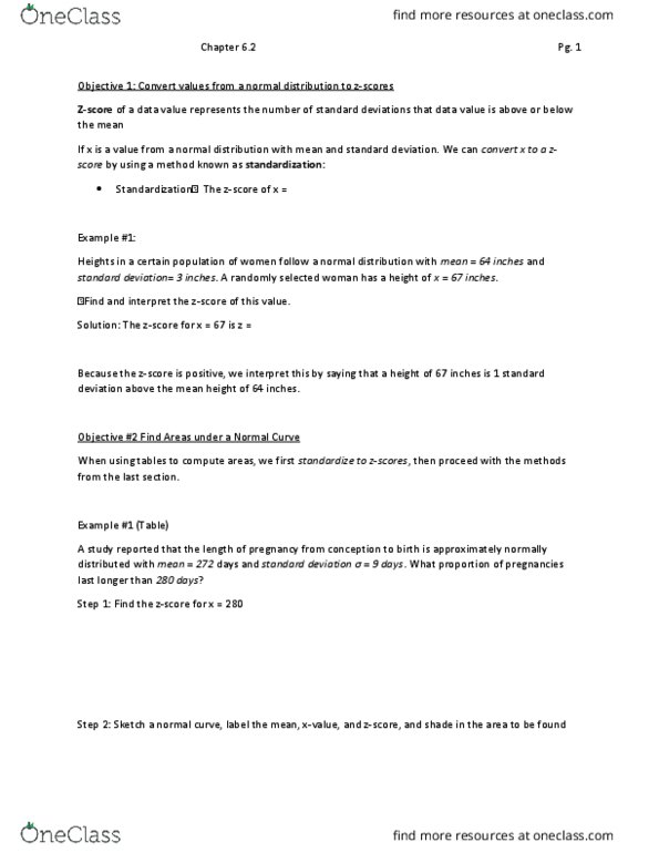 MATH 220 Lecture Notes - Lecture 6: Standard Deviation, Regional Policy Of The European Union, Normal Distribution thumbnail