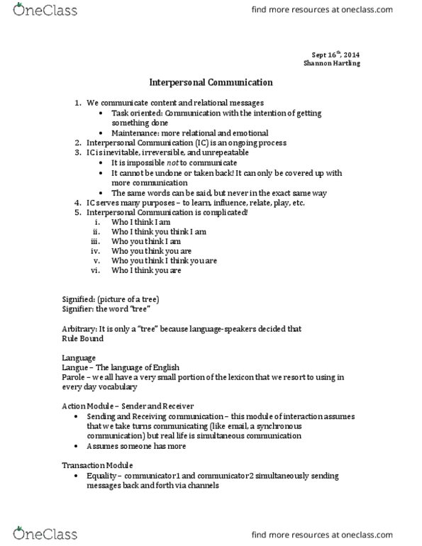 ARBUS 100 Lecture Notes - Lecture 2: Simultaneous Communication, Intercultural Communication, Intersectionality thumbnail