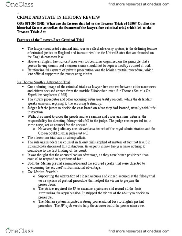 LAWS 3305 Lecture Notes - Lecture 12: Church Committee, Political Crime, Judicial Independence thumbnail