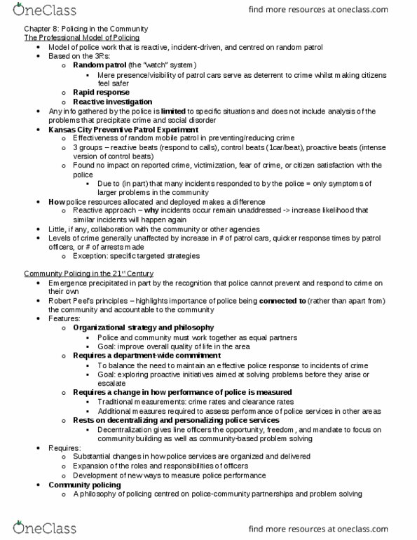 CRIM 251 Chapter Notes - Chapter 8: Crime Prevention, Police Legitimacy, Domestic Terrorism thumbnail