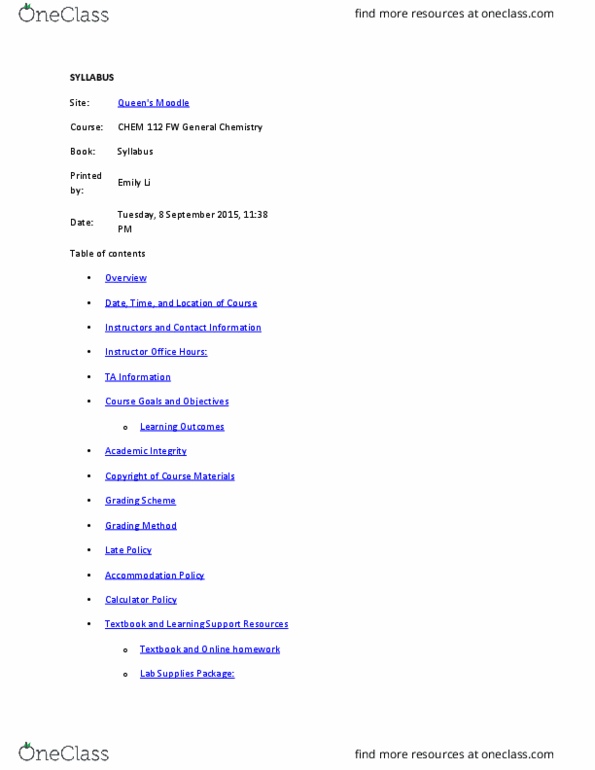 CHEM 112 Lecture Notes - Lecture 1: Tasmania, Moodle, White Coat thumbnail