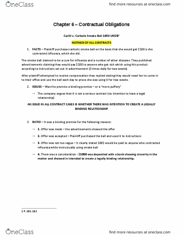 LAWS 2202 Lecture Notes - Lecture 6: Fletcher Challenge, California State Route 1, Implied Warranty thumbnail
