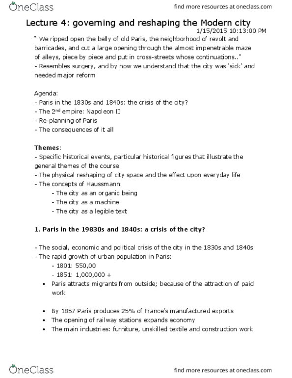 HIST 1095 Lecture Notes - Lecture 4: Alexis De Tocqueville, Lopra, Deindustrialization thumbnail