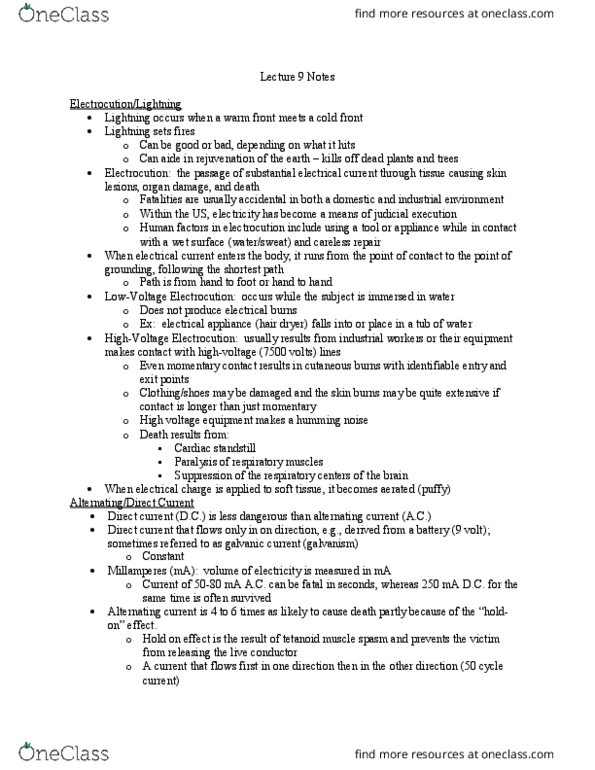 MEDT230 Lecture Notes - Lecture 9: Ventricular Fibrillation, Small Appliance, Spasm thumbnail