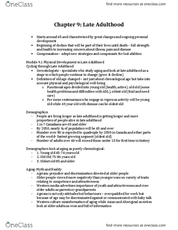 HLTH 220 Chapter Notes - Chapter 9: Intraocular Lens, Old Age, Cardiovascular Disease thumbnail