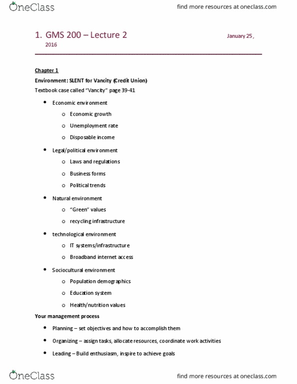 GMS 200 Lecture Notes - Lecture 2: Vancity, Crisis Management, Cognitive Style thumbnail