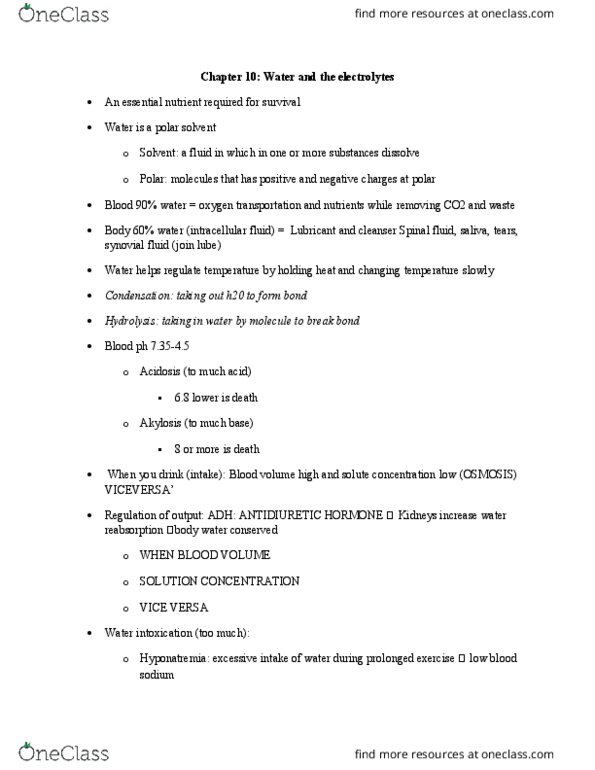 HLTB11H3 Lecture Notes - Lecture 10: Synovial Fluid, Fluid Compartments, Cerebrospinal Fluid thumbnail