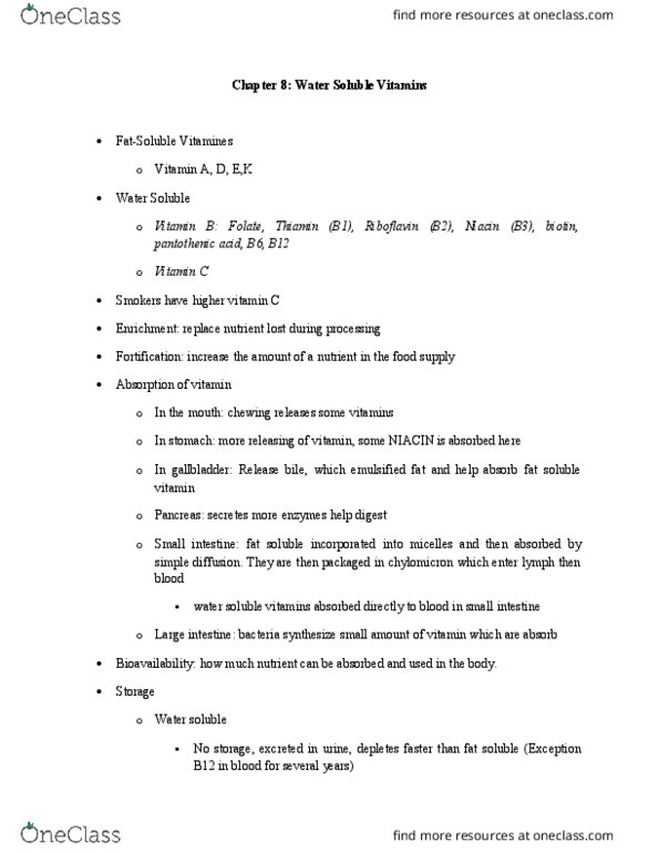 HLTB11H3 Lecture Notes - Lecture 8: Vitamin B12 Deficiency, Vitamin, Vitamin B6 thumbnail