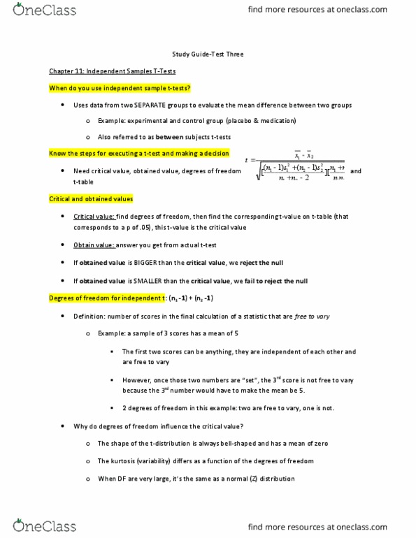 PSYC 203 Lecture Notes - Lecture 3: Null Hypothesis, Effect Size, Sample Size Determination thumbnail