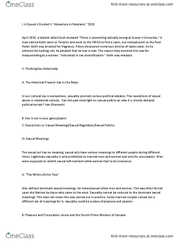 HIST 124 Lecture Notes - Lecture 4: Jian Ghomeshi, Charivari, Sexual Politics thumbnail