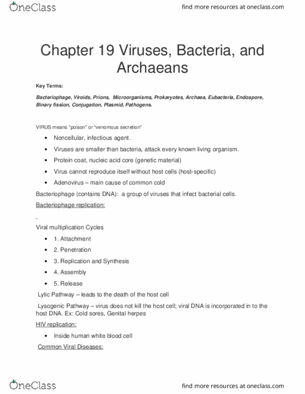BSC 1005 Lecture Notes - Lecture 20: Avian Influenza, Genital Herpes, Cervical Cancer thumbnail