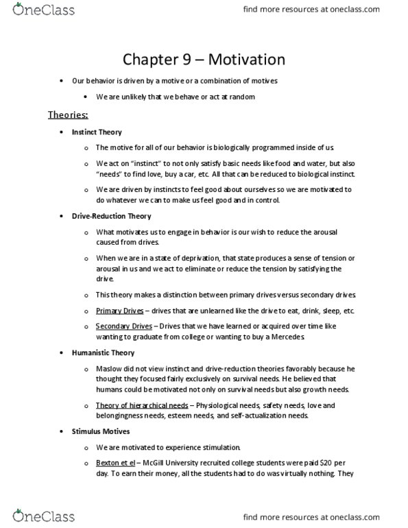 PSY 2012 Chapter Notes - Chapter 9: Thematic Apperception Test, Cognitive Dissonance thumbnail