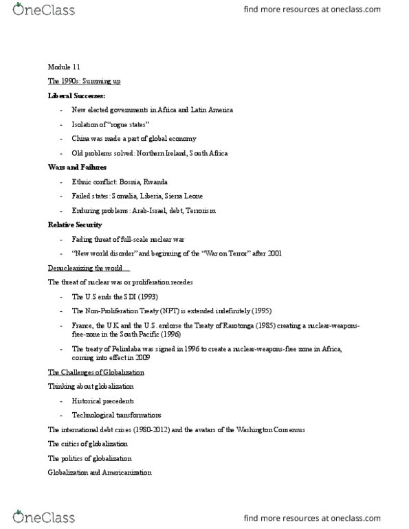 HIS 1101 Lecture Notes - Lecture 12: The Columbian Exchange, Pelindaba, Washington Consensus thumbnail
