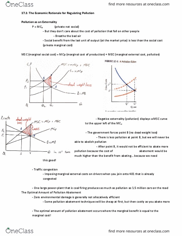 ECON 1100 Chapter Notes - Chapter 17: Deadweight Loss, Traffic Congestion, Marginal Cost thumbnail